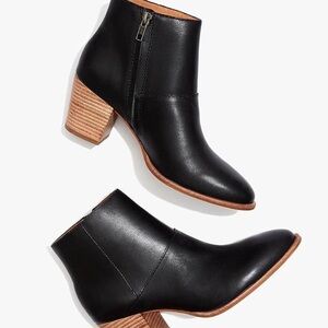 Madewell Black Leather Boot “The Rosie Ankle Boot” Size 8